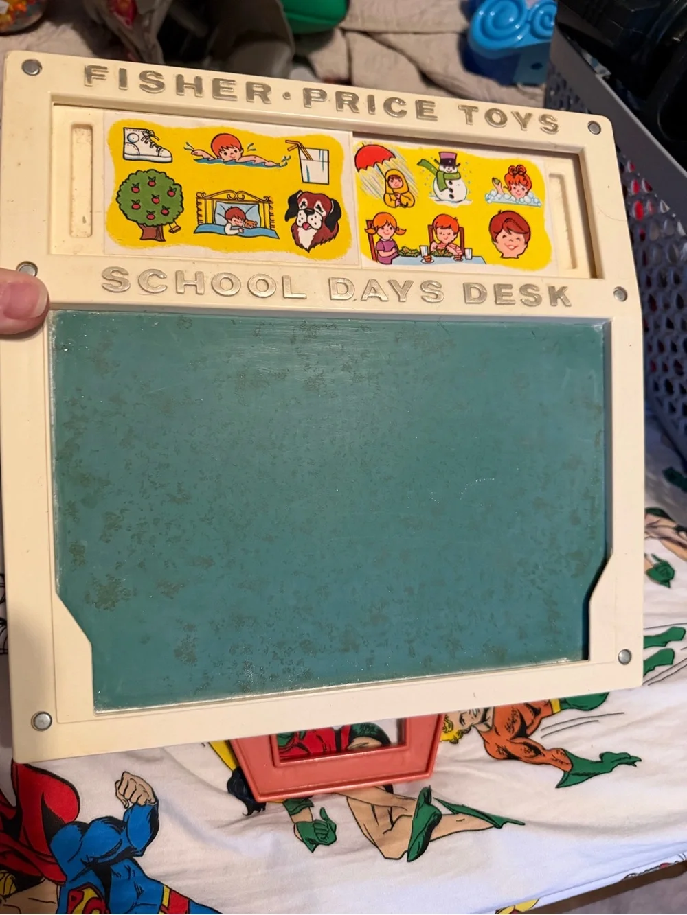 Fisher-Price School Days Desk Magnetic Drawing Board in Cream and Teal